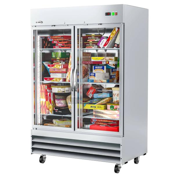 BRAND NEW! 2024 KoolMore RIF-2D-GD Stainless Steel Commercial 2 Door Reach In Freezer Merchandiser w/ Poly Coated Racks. 115 Volts, 1 Phase. Tested and Working! - Image 1 of 6