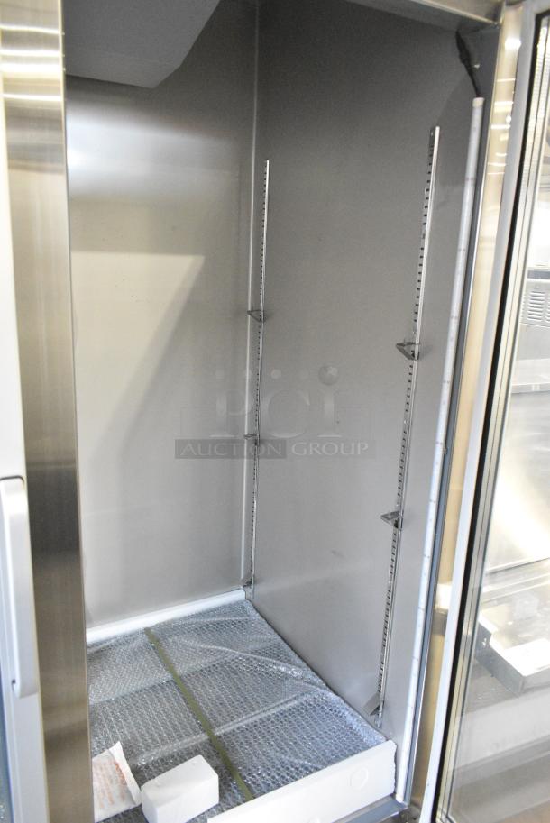 BRAND NEW! 2024 KoolMore RIF-2D-GD Stainless Steel Commercial 2 Door Reach In Freezer Merchandiser w/ Poly Coated Racks. 115 Volts, 1 Phase. Tested and Working! - Image 5 of 6