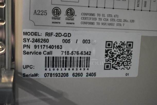 BRAND NEW! 2024 KoolMore RIF-2D-GD Stainless Steel Commercial 2 Door Reach In Freezer Merchandiser w/ Poly Coated Racks. 115 Volts, 1 Phase. Tested and Working! - Image 6 of 6