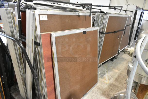 ALL ONE MONEY! Lot of 3 Metal Carts of Approximately 116 4'x4' Portable Dance Floor Pieces. w/ Stairs. Approximately 1,800 Square Feet. - Image 1 of 6