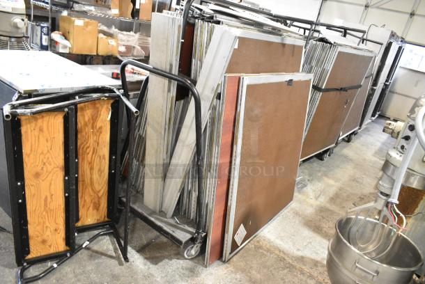 ALL ONE MONEY! Lot of 3 Metal Carts of Approximately 116 4'x4' Portable Dance Floor Pieces. w/ Stairs. Approximately 1,800 Square Feet. - Image 2 of 6