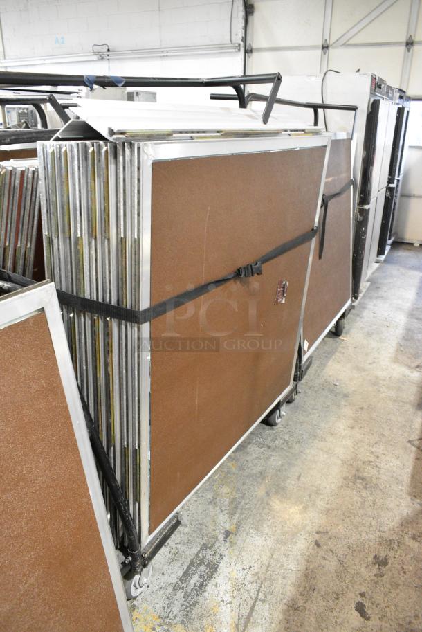 ALL ONE MONEY! Lot of 3 Metal Carts of Approximately 116 4'x4' Portable Dance Floor Pieces. w/ Stairs. Approximately 1,800 Square Feet. - Image 5 of 6
