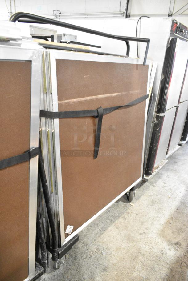 ALL ONE MONEY! Lot of 3 Metal Carts of Approximately 116 4'x4' Portable Dance Floor Pieces. w/ Stairs. Approximately 1,800 Square Feet. - Image 6 of 6