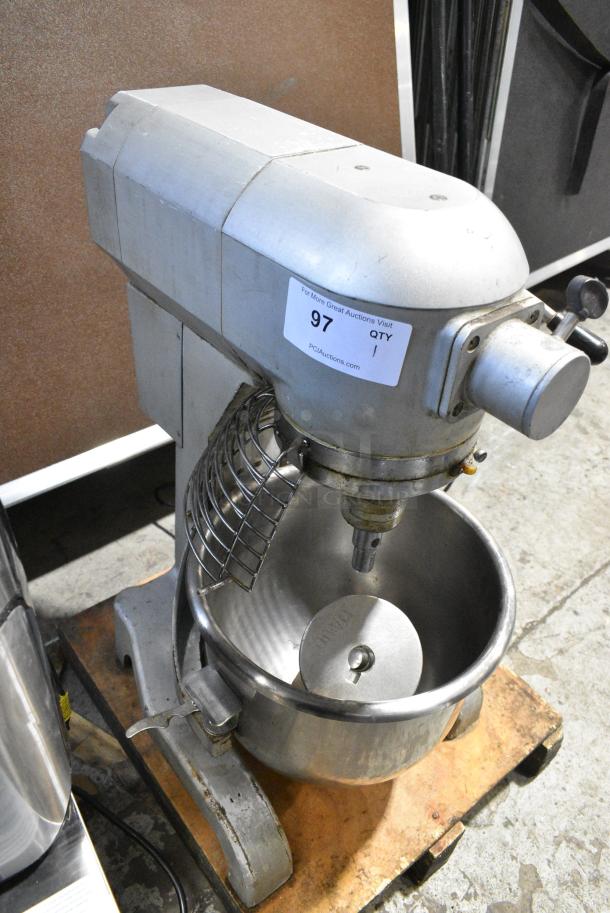 2019 Omcan SP200A Commercial Countertop 20 Quart Planetary Dough Mixer w/ Metal Mixing Bowl, Bowl Guard and Dough Hook Attachment. 110 Volts, 1 Phase. Tested and Powers On But Parts Do Not Move - Image 5 of 6