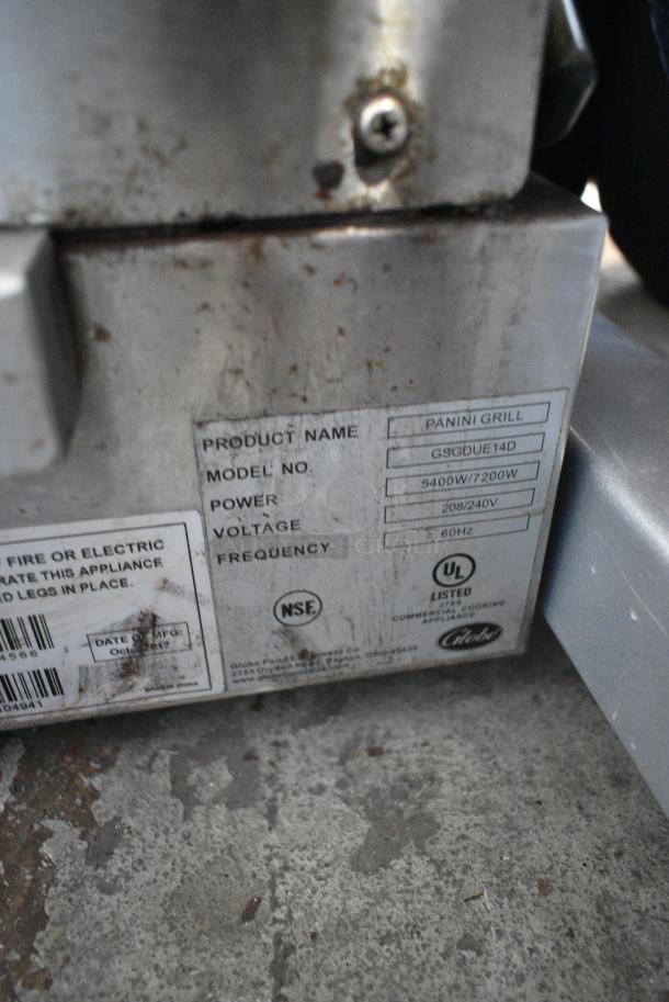 Globe GSGDUE14D Stainless Steel Commercial Countertop Double Panini Press. 208/240 Volts, 1 Phase. - Image 7 of 7
