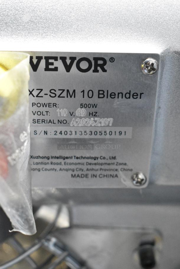 Vevor XZ-SZM 10 Metal Commercial 10 Quart Planetary Dough Mixer w/ Stainless Steel Mixing Bowl, Bowl Guard, Whisk Attachment. 110 Volts, 1 Phase. Tested and Powers On But Parts Do Not Move - Image 6 of 6