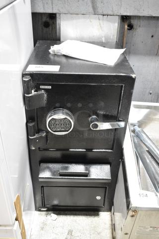 Metal Single Compartment Safe. Does Not Come w/ Combination.