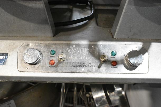Waring WW250X Metal Commercial Countertop Double Belgian Waffle Maker. 120 Volts, 1 Phase. Tested and Working! - Image 3 of 7
