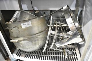 6 Various Metal Items Including Metal Mixing Bowl, Bowl Dolly, Chafer Pieces. 6 Times Your Bid!