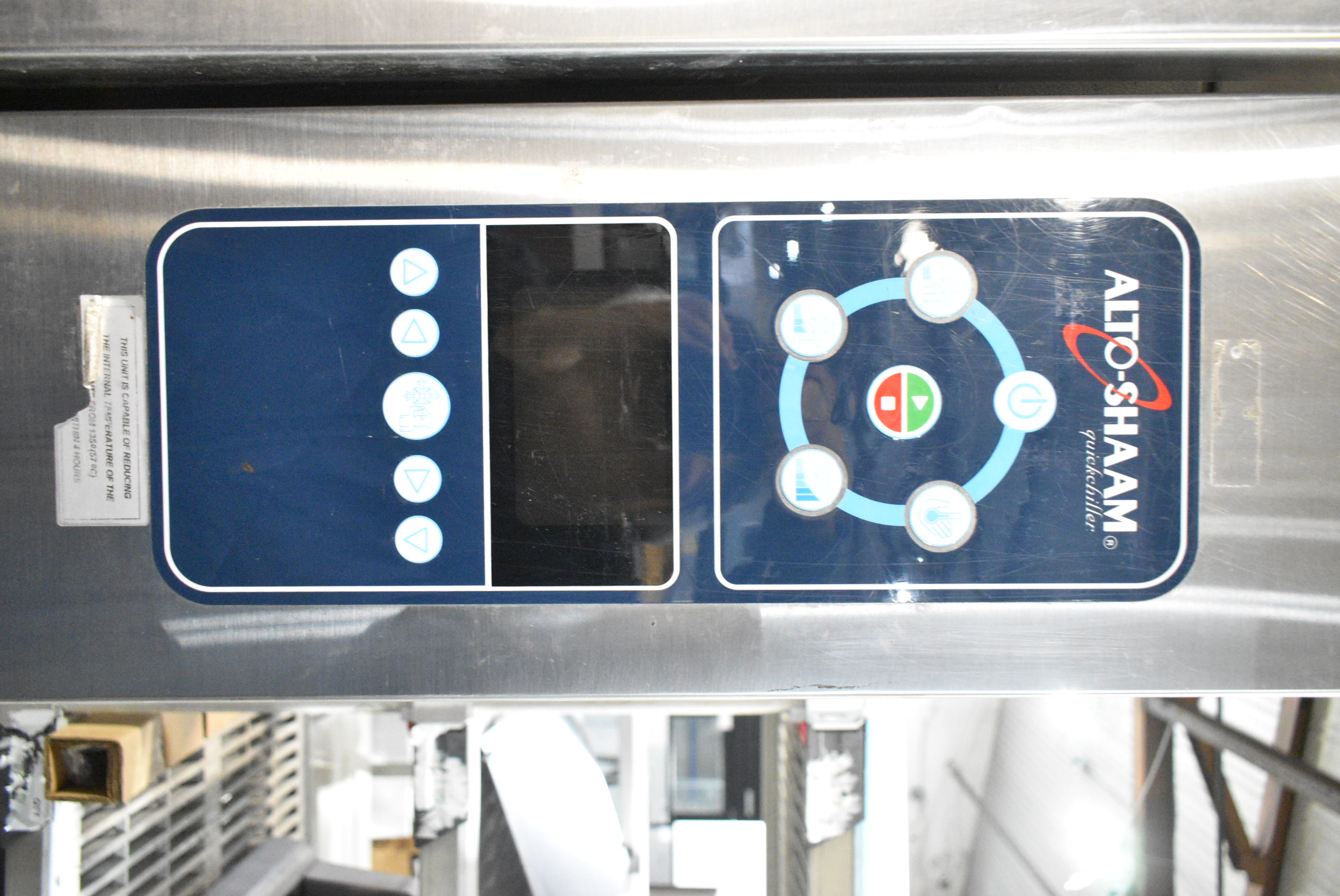 Alto-Shaam blast chiller digital control panel showing temperature display and mode selection