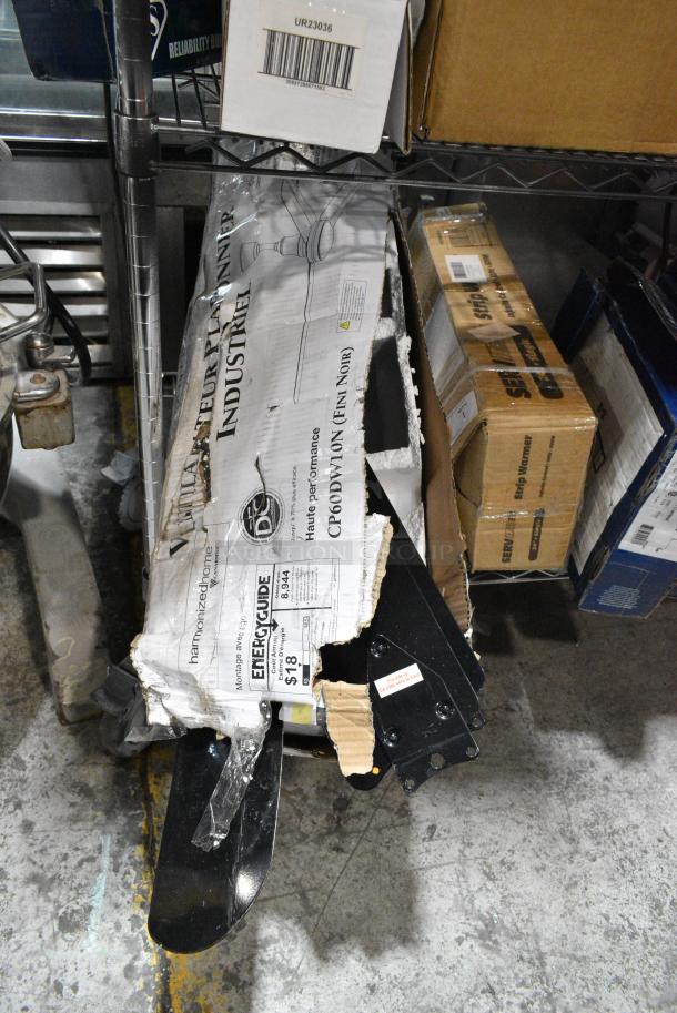 BRAND NEW SCRATCH AND DENT! Canarm 60" Black Industrial Indoor / Outdoor High Performance Ceiling Fan CP60DW10N - 8944 CFM, 120V, 1 Phase - Image 2 of 6