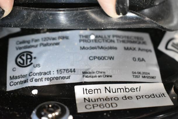 BRAND NEW SCRATCH AND DENT! Canarm 60" Black Industrial Indoor / Outdoor High Performance Ceiling Fan CP60DW10N - 8944 CFM, 120V, 1 Phase - Image 5 of 6