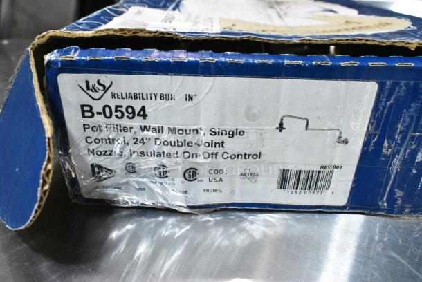 BRAND NEW SCRATCH AND DENT! 510B0594 T&S B-0594 24" Wall Mounted Pot Filler Faucet - Image 4 of 4