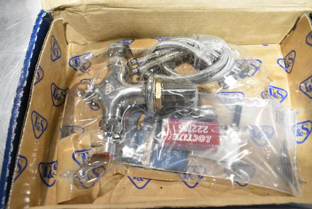 BRAND NEW SCRATCH AND DENT! T&S B-0300-LN Deck Mounted Single Hole Pantry Faucet Base with Flex Inlets, Rigid Outlet, and Eterna Cartridges - Image 1 of 3