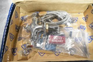 BRAND NEW SCRATCH AND DENT! T&S B-0300-LN Deck Mounted Single Hole Pantry Faucet Base with Flex Inlets, Rigid Outlet, and Eterna Cartridges