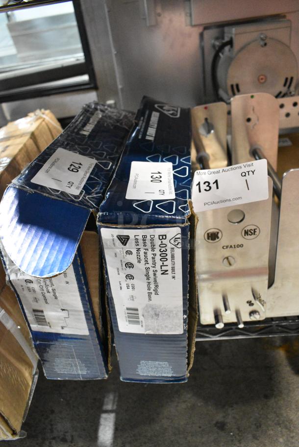 BRAND NEW SCRATCH AND DENT! T&S B-0300-LN Deck Mounted Single Hole Pantry Faucet Base with Flex Inlets, Rigid Outlet, and Eterna Cartridges - Image 2 of 3