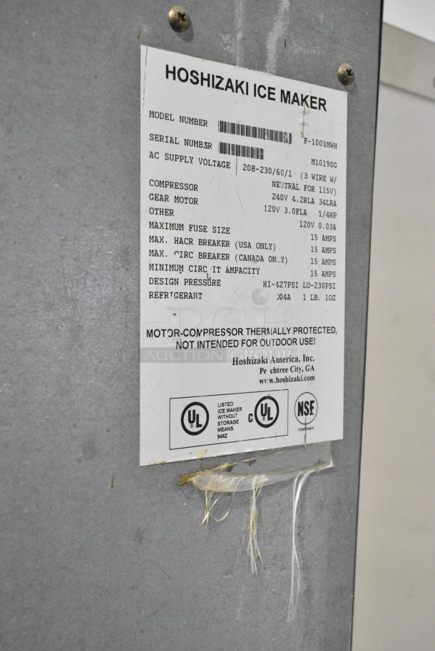 Hoshizaki F-1001MWH Stainless Steel Commercial Ice Head on Commercial Ice Bin. 208-230 Volts, 1 Phase. - Image 7 of 7