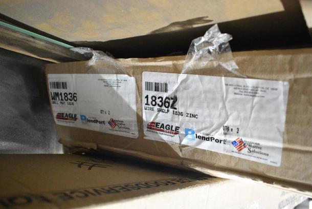 BRAND NEW SCRATCH AND DENT! Box of 2 Eagle 1836Z Eaglebrite® NSF Zinc 18" x 36" Wire Shelf - Image 2 of 2