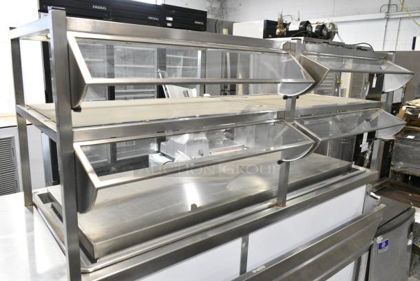 BRAND NEW SCRATCH AND DENT! Atlas DDC-4 Stainless Steel Commercial Buffet Station w/ Sneeze Guard and Tray Slide. Tested and Working! - Image 2 of 5