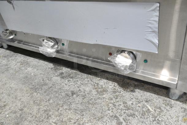 BRAND NEW SCRATCH AND DENT! 2024 ServIt 423EST3WS Stainless Steel Commercial Three Pan Sealed Well Electric Steam Table with Adjustable Undershelf. 120 Volts, 1 Phase. Tested and Working! - Image 3 of 8