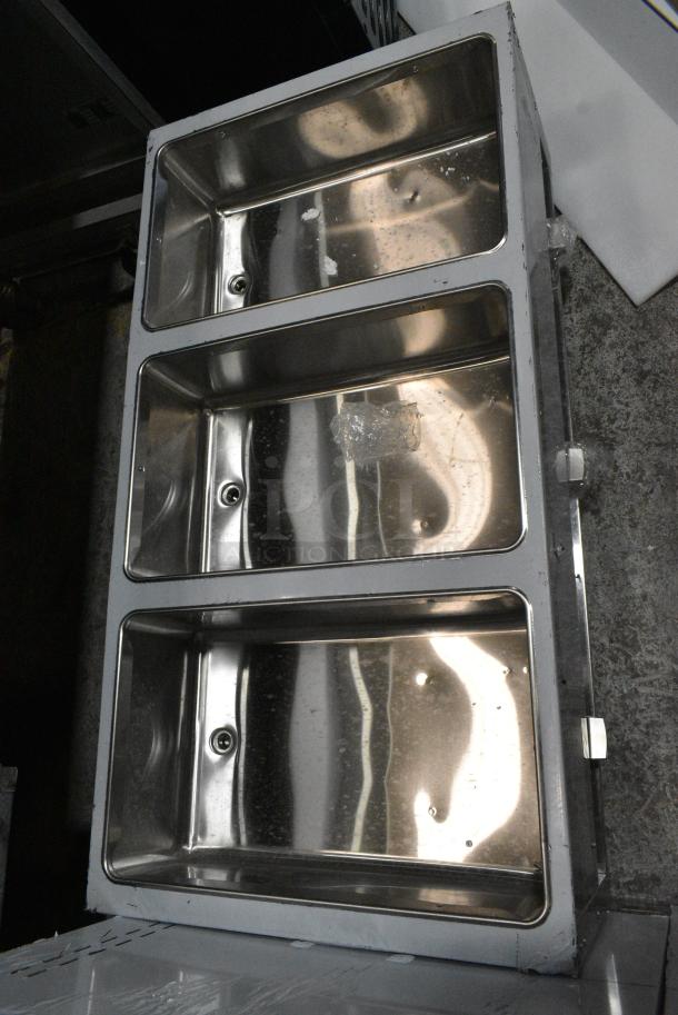BRAND NEW SCRATCH AND DENT! 2024 ServIt 423EST3WS Stainless Steel Commercial Three Pan Sealed Well Electric Steam Table with Adjustable Undershelf. 120 Volts, 1 Phase. Tested and Working! - Image 6 of 8