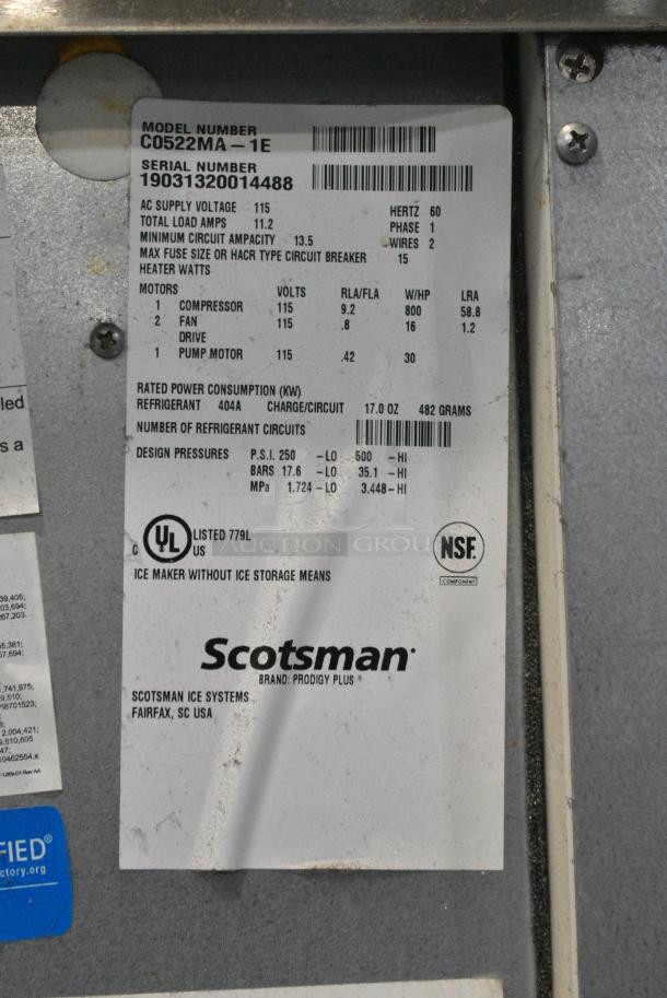 Two 2019 Scotsman C0522MA-1E Stainless Steel Commercial Ice Machine Head on Lancer Carbonated Beverage Machine w/ McCann's Econo Booster and 2 McCann's Motors. 115 Volts, 1 Phase. - Image 14 of 14