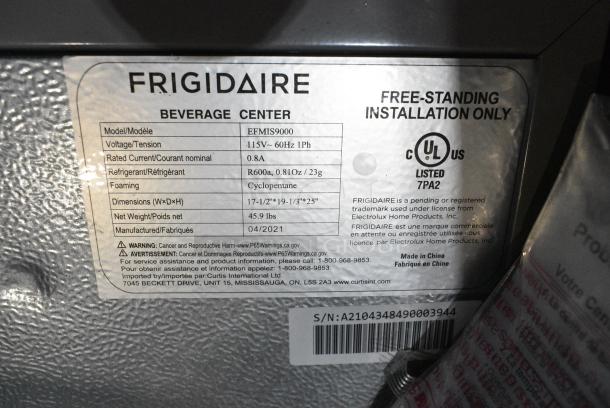 Frigidaire EFMIS9000 Mini Cooler Merchandiser. 115 Volts, 1 Phase. Tested and Working! - Image 3 of 3