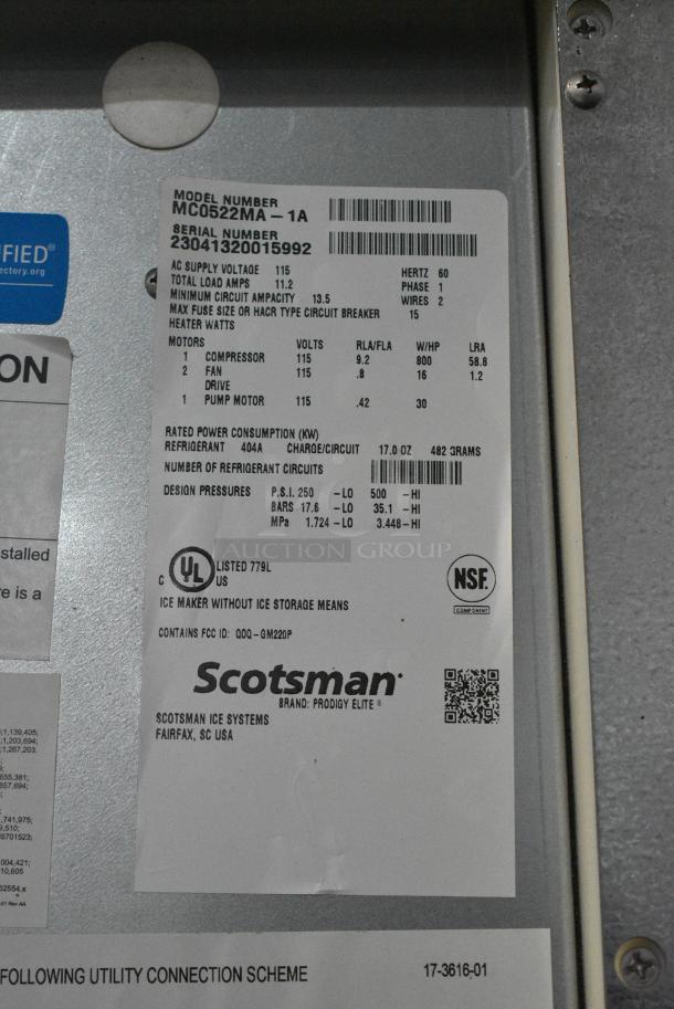 2023 Scotsman MC0522MA-1A Stainless Steel Commercial Ice Machine Head on Lancer Carbonated Beverage Machine w/ 2 McCann's Motors. 115 Volts, 1 Phase. - Image 10 of 10
