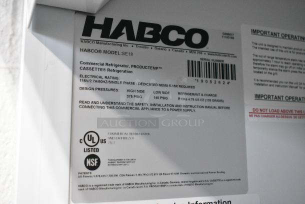 2019 Habco SE18 Metal Commercial Single Door Reach In Cooler Merchandiser w/ Poly Coated Racks. 115 Volts, 1 Phase. Tested and Working! - Image 4 of 4