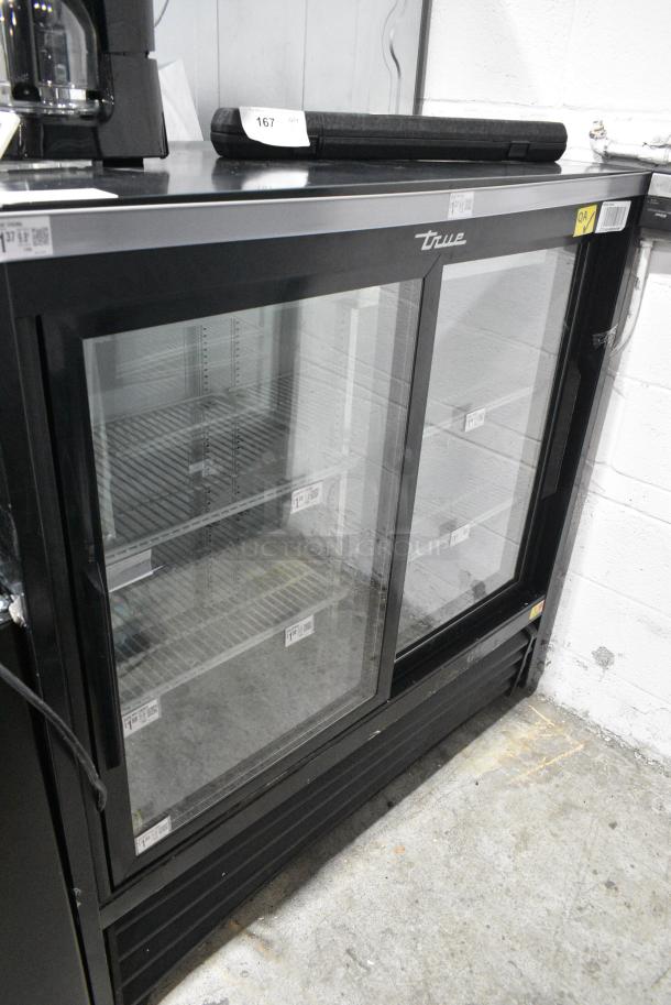 2017 True GDM-41SL-48-HC-LD Metal Commercial 2 Door Reach In Cooler Merchandiser w/ Poly Coated Racks. 115 Volts, 1 Phase. Tested and Working! - Image 1 of 5