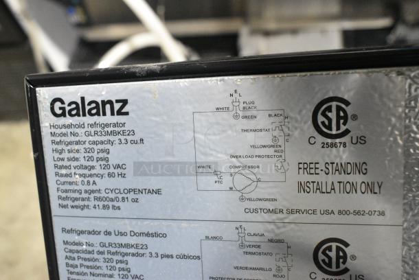Galanz GLR33MBKE23 Mini Cooler. 115 Volts, 1 Phase. Tested and Powers On But Does Not Get Cold - Image 5 of 5
