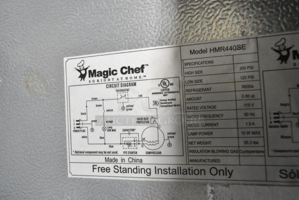 Magic Chef HMR440SE Mini Cooler. 115 Volts, 1 Phase. Tested and Working! - Image 5 of 5