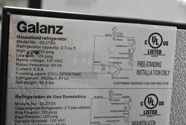 Galanz GL27S5 Mini Cooler. 115 Volts, 1 Phase. Tested and Working! - Image 5 of 5