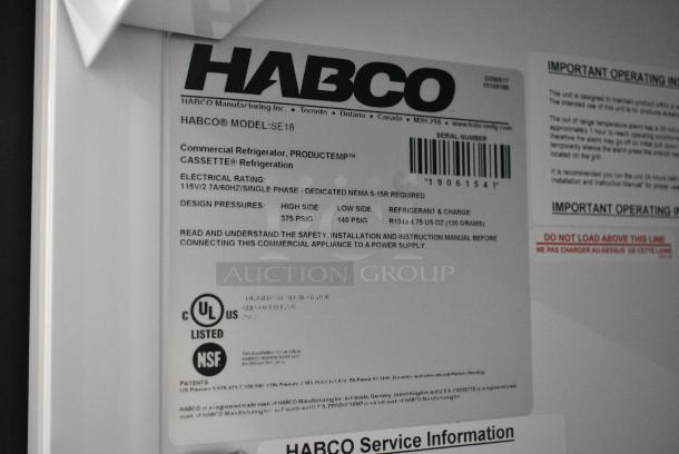 2019 Habco SE18 Metal Commercial Single Door Reach In Cooler Merchandiser w/ Poly Coated Racks. 115 Volts, 1 Phase. Tested and Working! - Image 4 of 4