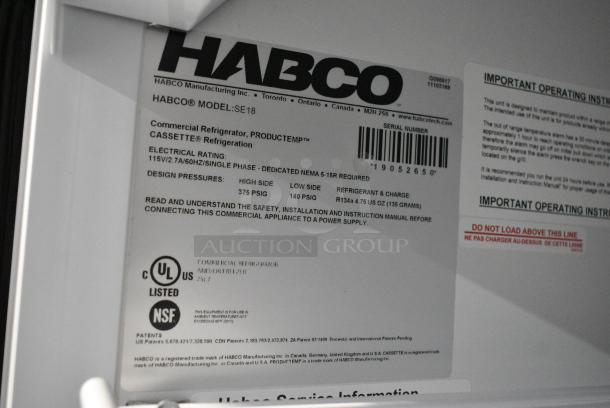 2019 Habco SE18 Metal Commercial Single Door Reach In Cooler Merchandiser w/ Poly Coated Racks. 115 Volts, 1 Phase. Tested and Working! - Image 4 of 4
