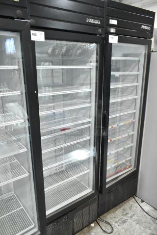 2019 Habco SE18 Metal Commercial Single Door Reach In Cooler Merchandiser w/ Poly Coated Racks. 115 Volts, 1 Phase. Tested and Working!