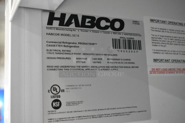 2019 Habco SE18 Metal Commercial Single Door Reach In Cooler Merchandiser w/ Poly Coated Racks. 115 Volts, 1 Phase. Tested and Working! - Image 4 of 4