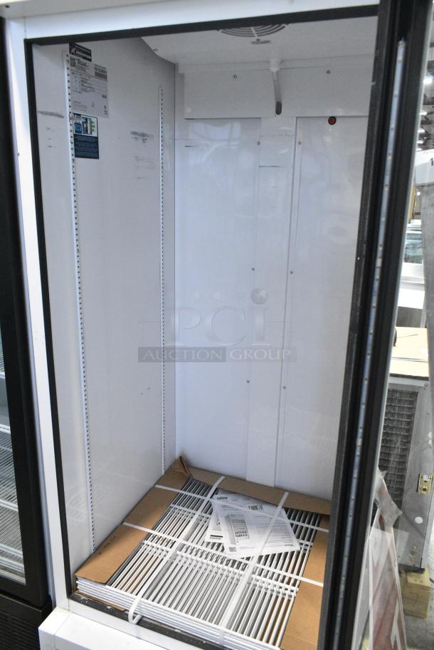 BRAND NEW SCRATCH AND DENT! 2021 True TSCI-600R-G-PH Metal Commercial Single Door Reach In Cooler Merchandiser w/ Poly Coated Racks. 115 Volts, 1 Phase. Tested and Working! - Image 3 of 4