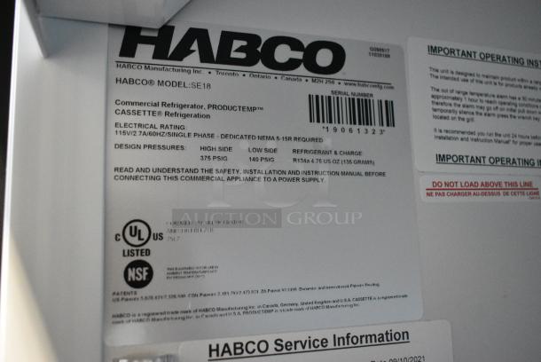 2019 Habco SE18 Metal Commercial Single Door Reach In Cooler Merchandiser w/ Poly Coated Racks. 115 Volts, 1 Phase. Tested and Working! - Image 4 of 4
