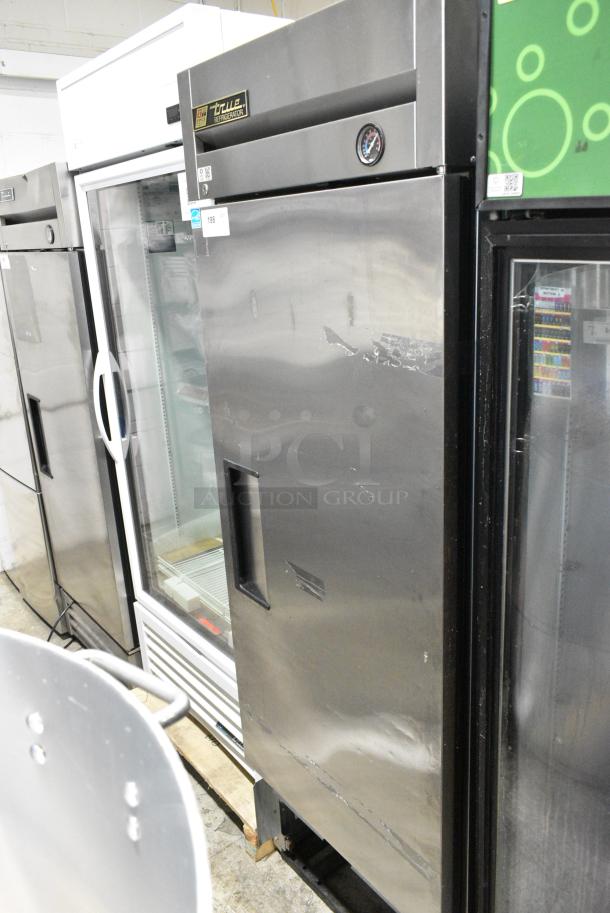 True T-23 Stainless Steel Commercial Single Door Reach In Cooler w/ Poly Coated Racks. 115 Volts, 1 Phase. Tested and Powers On But Does Not Get Cold - Image 1 of 5
