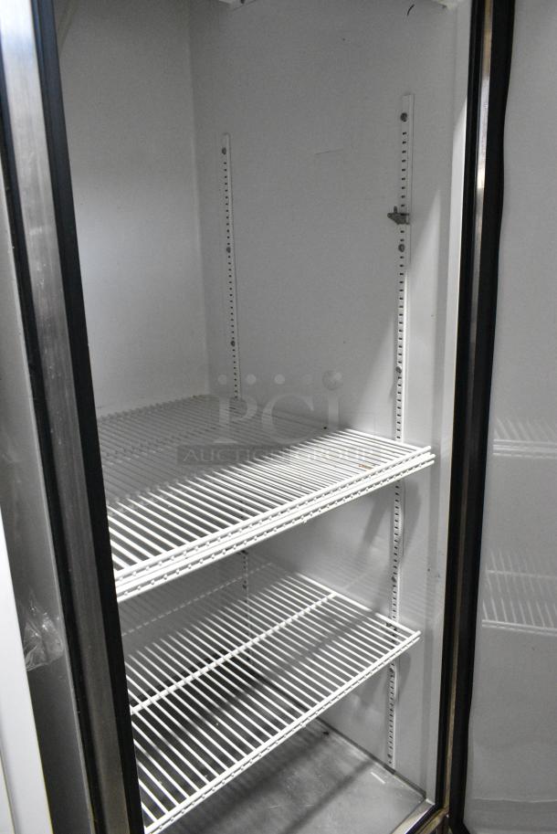 True T-23 Stainless Steel Commercial Single Door Reach In Cooler w/ Poly Coated Racks. 115 Volts, 1 Phase. Tested and Powers On But Does Not Get Cold - Image 4 of 5