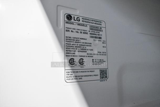LG LSXS26366S/05 Stainless Steel Cooler w/ Freezer. 115 Volts, 1 Phase. Tested and Working! - Image 10 of 10