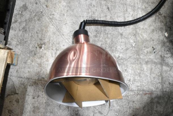 BRAND NEW SCRATCH AND DENT! ServIt 423HLR85CR Retractable Cord Ceiling Mount Heat Lamp with Modern Copper Finish Round Dome Shade - Image 3 of 5