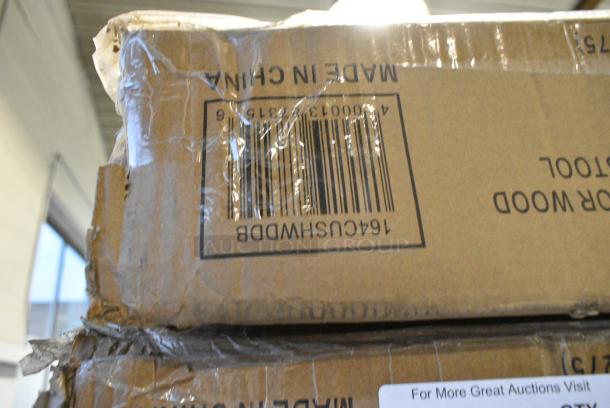 2 BRAND NEW SCRATCH AND DENT! Boxes of 4 Lancaster Table & Seating 164CUSHWDDB 2 1/2" Dark Brown Vinyl Seat for Wood Frame Chairs and Bar Stools. 2 Times Your Bid! - Image 3 of 3