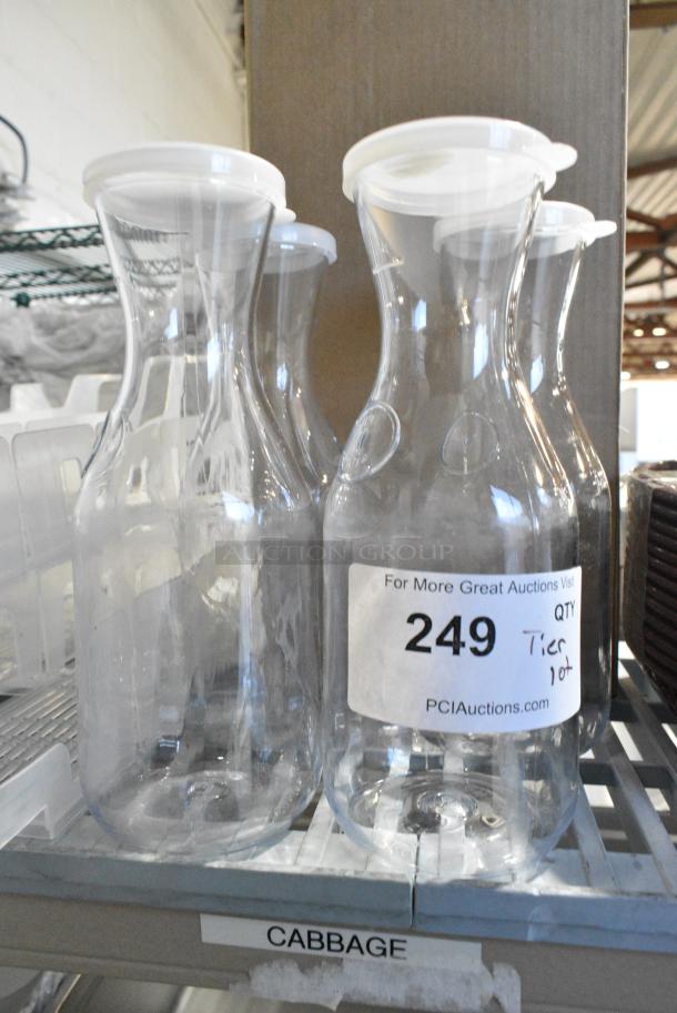 ALL ONE MONEY! Tier Lot of Various Items Including Poly Carafes, Poly Food Baskets, Metal Baking Pan, 267350002 Acopa Saxton 6 5/16" 18/0 Stainless Steel Heavy Weight Bouillon Spoon - 12/Case, 347STB3WH Visions White Square Plastic Mini Bowl 2.5 oz. - 200/Case, 233406701222 Bunn 40670.1222 Replacement 17 Hole Sprayhead for Coffee Brewers, BM407FULL12GO Baker's Lane Full Size NSF 12 Gauge 18" x 26" Open Bead / Semi-Curled Rim Aluminum Bun / Sheet Pan - Image 3 of 16