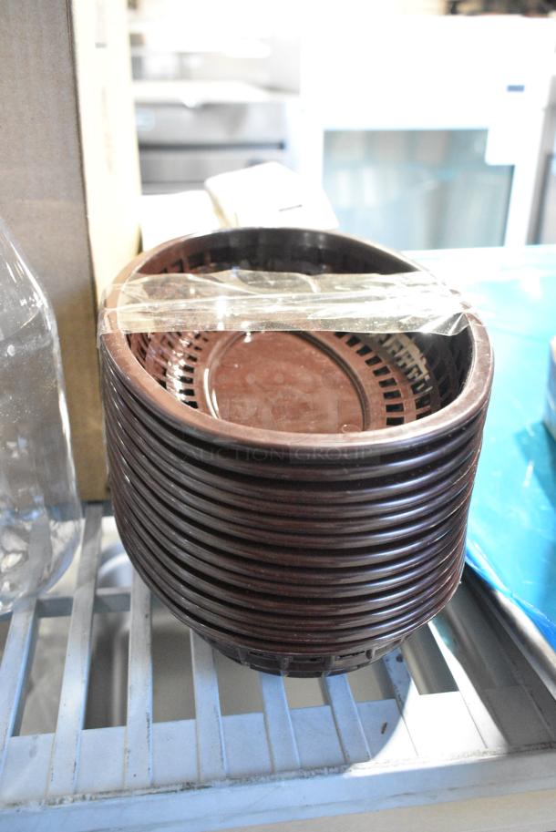 ALL ONE MONEY! Tier Lot of Various Items Including Poly Carafes, Poly Food Baskets, Metal Baking Pan, 267350002 Acopa Saxton 6 5/16" 18/0 Stainless Steel Heavy Weight Bouillon Spoon - 12/Case, 347STB3WH Visions White Square Plastic Mini Bowl 2.5 oz. - 200/Case, 233406701222 Bunn 40670.1222 Replacement 17 Hole Sprayhead for Coffee Brewers, BM407FULL12GO Baker's Lane Full Size NSF 12 Gauge 18" x 26" Open Bead / Semi-Curled Rim Aluminum Bun / Sheet Pan - Image 4 of 16