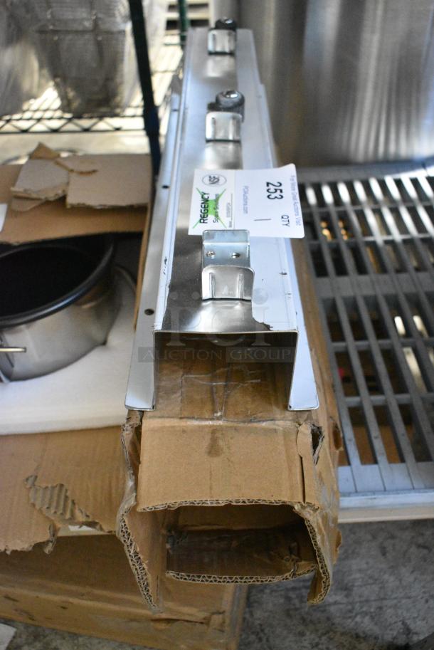 BRAND NEW SCRATCH AND DENT! 600MBR24 Regency 24" Stainless Steel Mop / Broom Rack with 3 Holders - Image 1 of 4