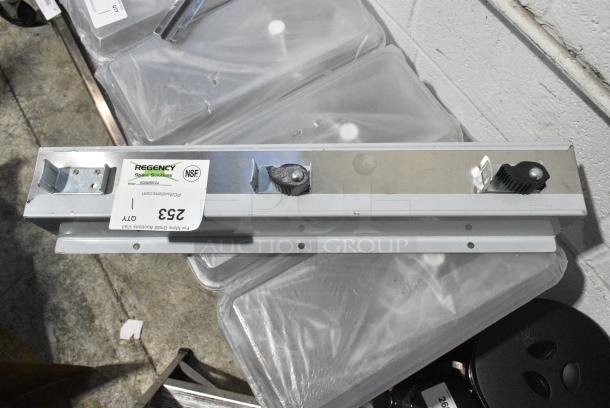 BRAND NEW SCRATCH AND DENT! 600MBR24 Regency 24" Stainless Steel Mop / Broom Rack with 3 Holders - Image 3 of 4