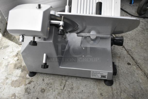 BRAND NEW SCRATCH AND DENT! 2024 Backyard Pro 554SL110E Butcher Series 10" Manual Gravity Feed Meat Slicer w/ Blade Sharpener. 120 Volts, 1 Phase. Tested and Working! - Image 5 of 6