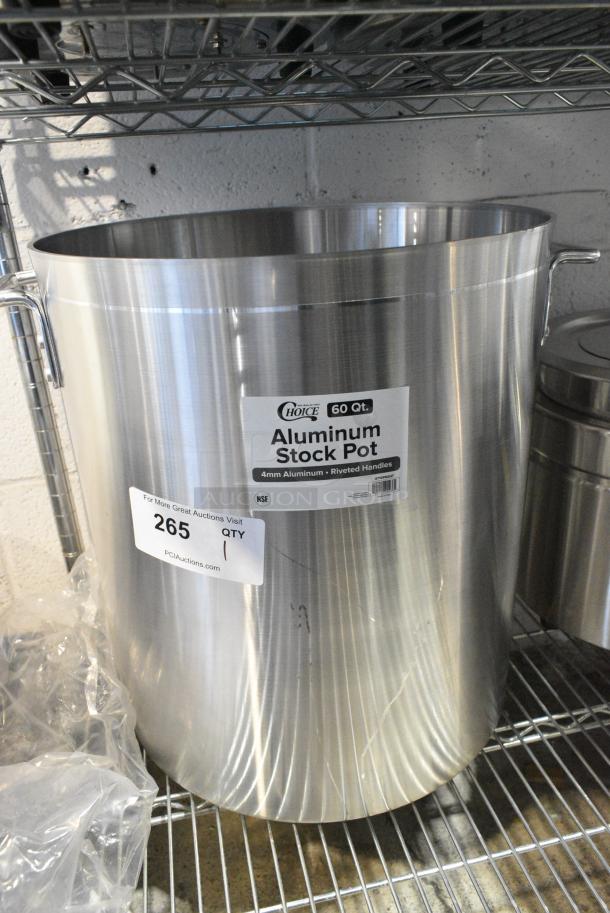 BRAND NEW SCRATCH AND DENT! Choice 471SP60QT 60 Qt. Standard Weight Aluminum Stock Pot - Image 1 of 4